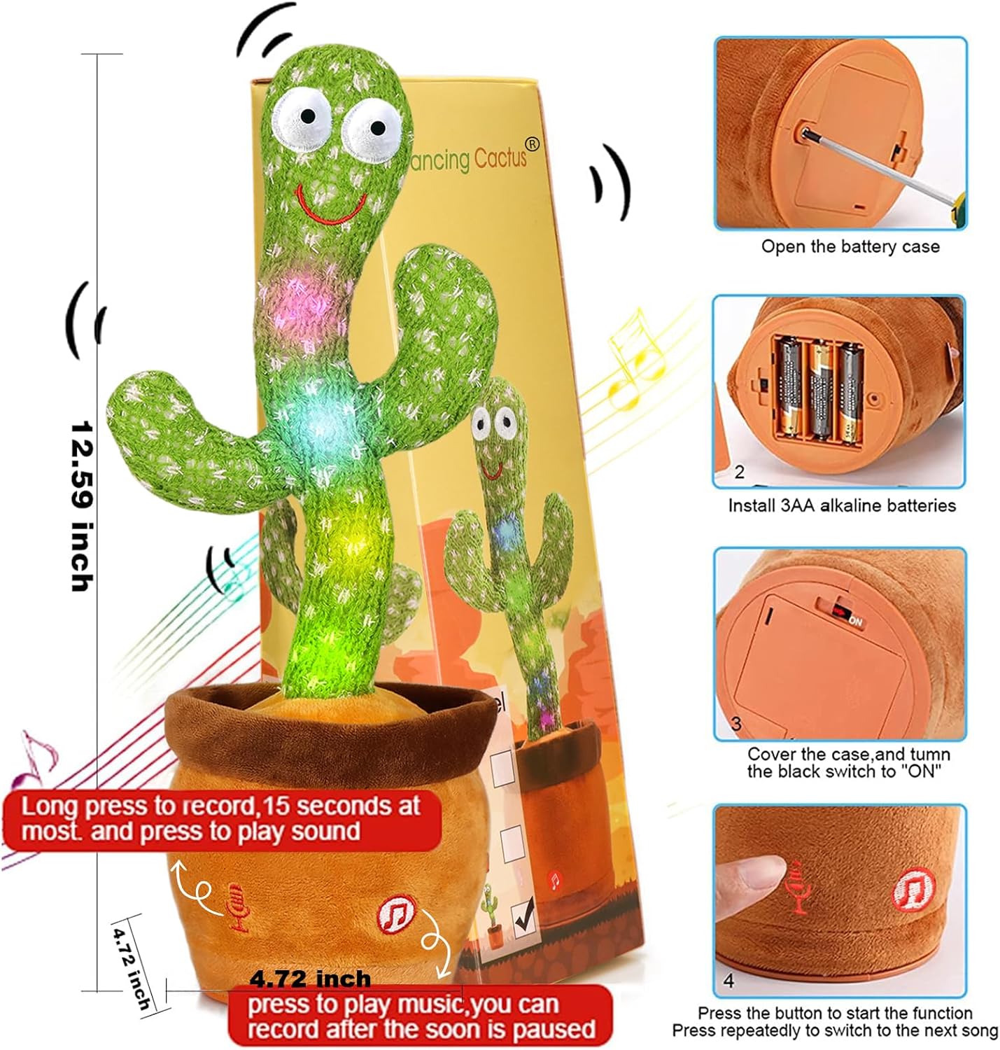 Dancing, Talking Cactus | Tree Cactus Plush Toy